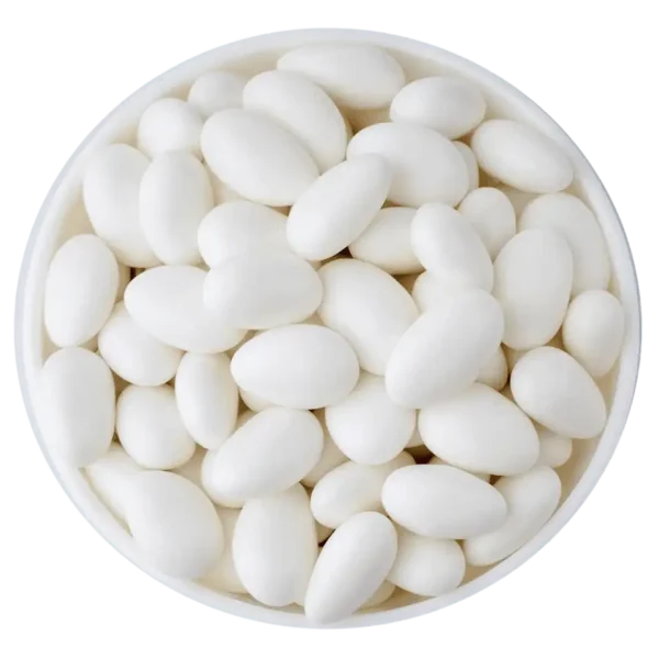 Dragées Weiß mit Schokoladenkern – elegante Zuckerdragées mit zarter Schokolade