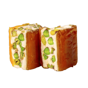 Nougat mit Aprikosenmark und Pistazien – fruchtig-nussige orientalische Süßigkeit