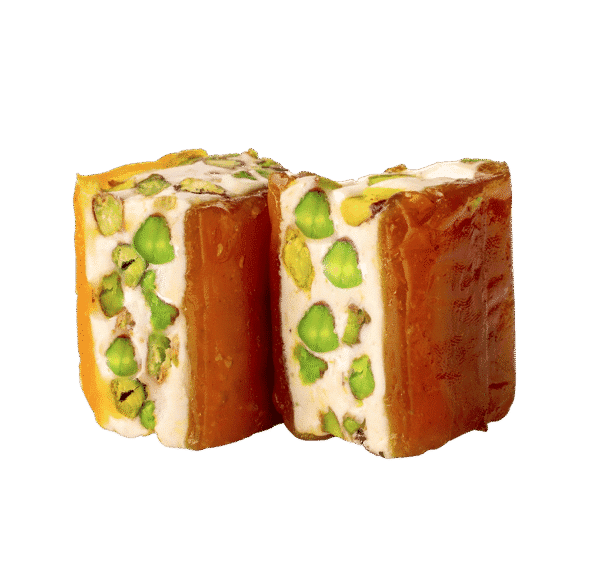 Nougat mit Aprikosenmark und Pistazien Nougat mit Aprikosenmark und Pistazien – fruchtig-nussige orientalische Süßigkeit