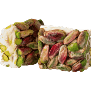 Weiße Nougat mit Pistazien – klassische orientalische Süßigkeit