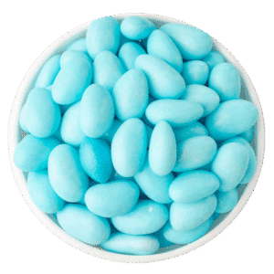 Dragées Blau mit Schokoladenkern – blaue Zuckerdragées mit feiner Schokolade