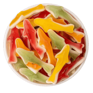 Delfin-Fruchtgummi – bunte und weiche Gummibonbons in Delfinform