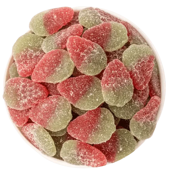 Sauer-fruchtige Erdbeerstreifen – halal Fruchtgummi mit Erdbeergeschmack