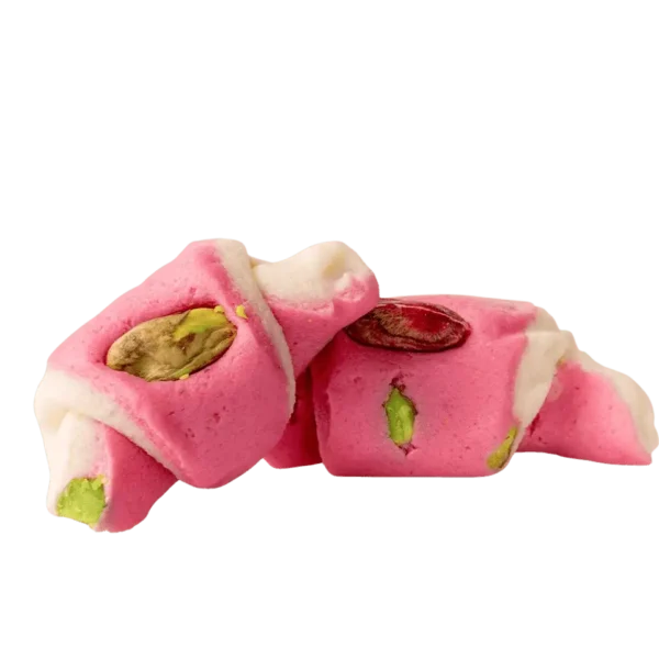 Zuckerpaste Rosa mit Pistazienfüllung – feine orientalische Süßigkeit in Rosé